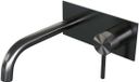 Brauer Gunmetal Carving Inbouw Wastafelmengkraan met Gebogen Uitloop en Afdekplaat Model A1 Gunmetal Geborsteld PVD