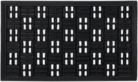 Merkloos Relaxdays Deurmat Rubber - 45 x 75 cm - Raster Design - Antislip - Weerbestendig - Zwart
