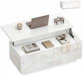 Homcom Salontafel - Spaanplaat - 102L x 48B x 40-54,5H cm - Wit Hoogglans