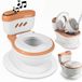 Twinky® Plaspotje – Entraîneur de toilette 3-en-1 avec musique et bouton de chasse d'eau – Marron