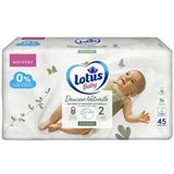 Lotus Baby Zachtheid & Comfort - luiers maat 2 (3-6 kg/pasgeborenen) - 45 luiers
