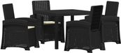 vidaXL Tuin Eettafel Set 5-delig Antraciet/Crèmekleurig PP