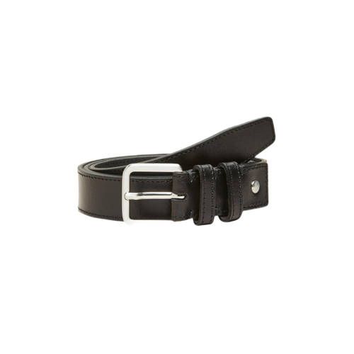 SELECTED HOMME leren riem SLHNATE zwart