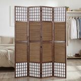 Homestyle4u Kamerscherm - 160x200 cm - 4-delig - bamboe stutten