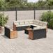 Prolenta Maison Exclusive - Tuinset voor de tuin, bestaande uit 12 delen met kussens, in zwart polyrotan