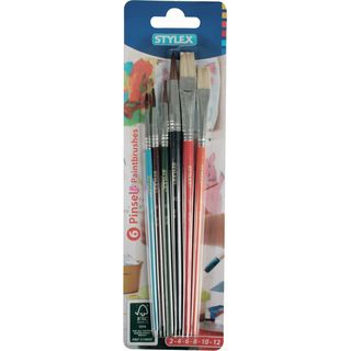 Toppoint 35060 - Artiestenpenselen - Zwart, blauw, hout, oranje, rood