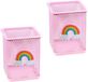 Non-branded 2 Pieces Metal Pen Holder - With Rainbow Design - For Desk Office Supplies Children Girls - Pink