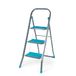 Beldray LA024510TQ 3-trapladder met antisliptreden, voor binnen en buiten, duurzaam en stevig, reikhoogte van ca. 2,5 meter, veiligheidsclip, gemakkelijk op te bergen en te vervoeren, turkoois/grijs