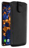 mumbi Echt leren hoesje compatibel met Huawei Mate 20 hoes leren tas case portemonnee, zwart