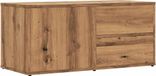 Meuble TV artisanal couleur chêne 80x34x35,5 cm bois modifié