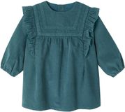 Vertbaudet Babyjurk in ribfluweel groenblauw
