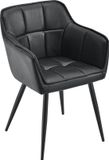 en.casa Eetkamerstoel Birmingham set van 4 fauteuils 81x57x53 cm zwart