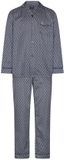 Robson Pyjama - Polyester/Katoen - Satijn - Doorknoop - Blauw - Maat 50