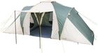 Skandika Daytona 6 Tent – Koepeltent – 6 persoons tent – Muggengaas – 195 cm stahoogte – Familietent met 3 slaapcabines – 530 x 370 x 195 cm (L x B x H) - 3000 mm waterkolom – Kampeertent voor familie en vrienden – Kamperen – groen/beige