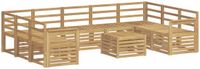 vidaXL - Bank loungeset - Wit - Massief Acacia Hout - 9 zitplekken