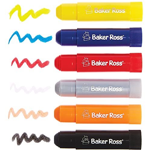 Baker Ross FX139 Zonnestelsel Multifunctioneel Verfstokjes - Pak van 6, Kunst en Knutselspullen voor Kinderen, Verven zonder Knoeien, Kinderverf