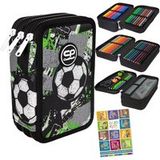 GOLDKIDS Trousse à crayons 3 pièces trousse à crayons Let's GOL football trousse à crayons 46 pièces trousse à crayons pour l'école trousse à crayons et à brosses y compris trousse à crayons pour ordinateur portable trousse à crayons sacoche à crayons