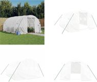 vidaXL Kas met stalen frame, wit, 12 m², 4x3x2 meter
