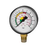 Riegler Manometer ø 63 mm, ongeveer, aansluiting onderaan, voor vulmeter voor handbanden standaard uitvoering