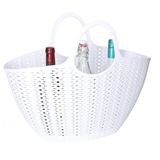 CM Panier à linge flexible ou sac de transport - blanc - 22 litres - plastique - 50 x 20 x 40 cm - rangement