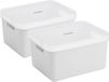 Sunware Opbergbox Sigma 32 liter Wit Kunststof Transparante Deksel 2 Stuks