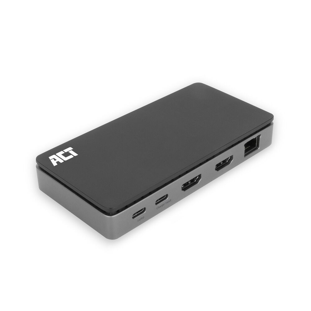ACT USB-C 4K MST docking station - 2x HDMI, Ethernet, USB-C, 3x USB-A, PD - Zwart