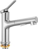 Sans marque Mitigeur de lavabo extractible à levier unique - Acier inoxydable nickel brossé