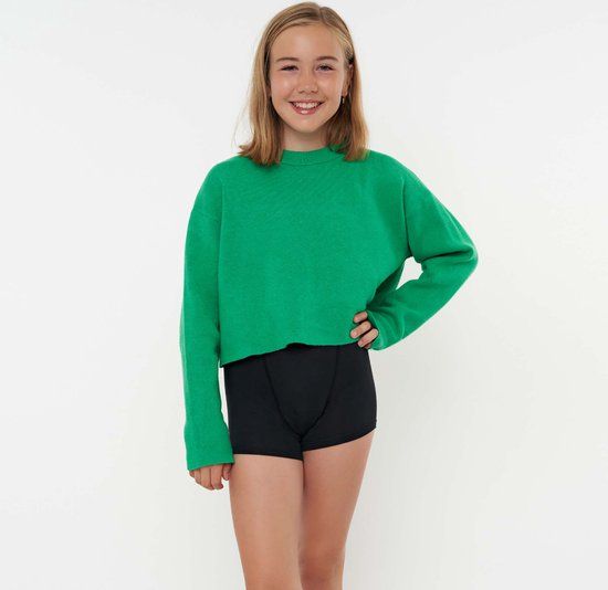 Moodies Meiden Bamboe Boyshort Menstruatieondergoed - Zwart - XXS (140/146)