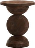 Light & Living Table d'appoint Mirto - Marron foncé - Ø40cm - Moderne
