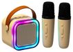 KIK KX3377 Enceinte de karaoké Bluetooth, 6W, 2 microphones sans fil, beige