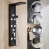 Auralum Max Panneau de douche acier inoxydable noir