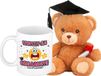 Bellatio Decorations mok / beker met knuffelbeer - Whutt jij geslaagd - Ca. 300ml
