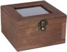 Home & Styling Houten opbergkistje met deksel - donkerbruin - 12 x 12 x 8 cm