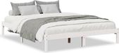 vidaXL Bedframe extra lang zonder matras grenenhout wit 140x220 cm