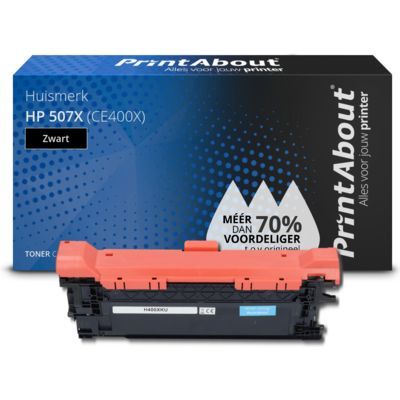 PrintAbout HP 507X (CE400X) Toner Zwart | Compatibel | Hoge capaciteit