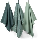 Brabantia Keukenset - 2x 50x70 + 1x 50x50 - 100% Katoen (BCI) - Groen