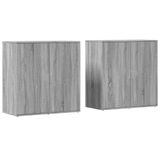 vidaXL Dressoir, 2 stuks, bewerkt hout, grijs Sonoma eikenkleur, 79x38x80 cm