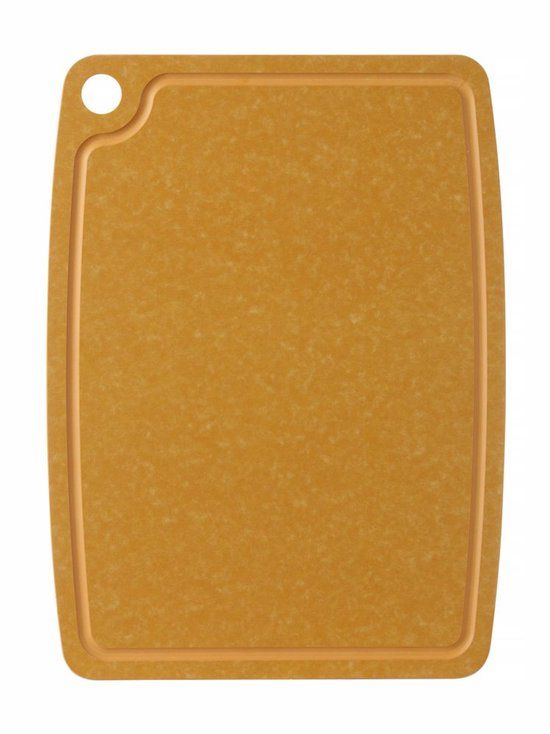 HENDI Duurzame houtvezel snijplank – anti-slip – groef voor vloeistof – 300x235 mm – bruin