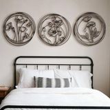Stijlvol zwart decoratief metalen wandaccessoire, 49 x 49 cm, 100% staal, 1,5 mm dik, duurzaam en elegant design voor woondecoratie