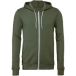 Bella+Canvas Sweat à capuche zippé intégral en polaire poly-coton unisexe CV3739 - Vert militaire - M
