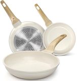 YASHE koekenpannenset - 3-delig wit - 20/24/28 cm - inductie