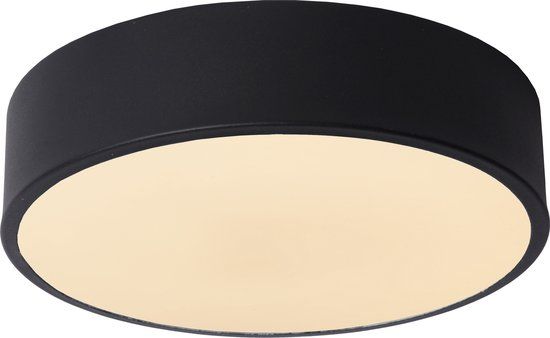 Lucide UNAR Plafonnière - Ø 20 cm - LED - 1x12W 2700K - Zwart - 3 StepDim