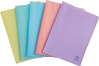 Exacompta - Ref. 88470E - Lot de 5 chemises Chromaline Pastel - 40 pochettes cristal - 80 vues - pour A4 - dimensions 24 x 32 cm - Couverture en recyclé translucide