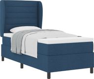 vidaXL Boxspringbed met matras en hoofdbord Blauw 90 x 190 cm Stof