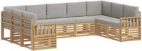 vidaXL Buiten bankenset 7 st Wit en Lichtgrijs Polyester