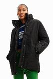 Desigual Dames Tulip Woman Woven Padded Long Overcoat, zwart, S