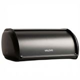 VALEVO® Broodtrommel met schuifdeksel - Brooddoos Groot - 34x24x15 - Bewaren tot 10 Liter - Bewaardoos voor heel Brood - Keuken - Zwart RVS