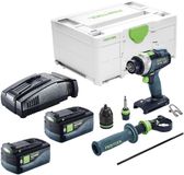 Festool TPC 18/4-Basic accu-slagboormachine 18 V 75 Nm + 2x accu 5,0 Ah + snellader + Systainer
