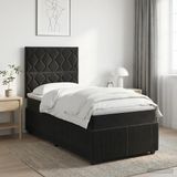 vidaXL LED Boxspringbed met Matras Zwart 100 x 200 cm Fluweel