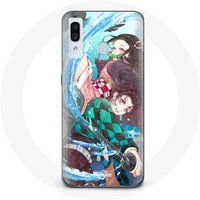Maniacase Hoesje voor Samsung Galaxy A20e Tanjiro en Nezuko Demon Slayer Kimetsu no Yaiba Anime